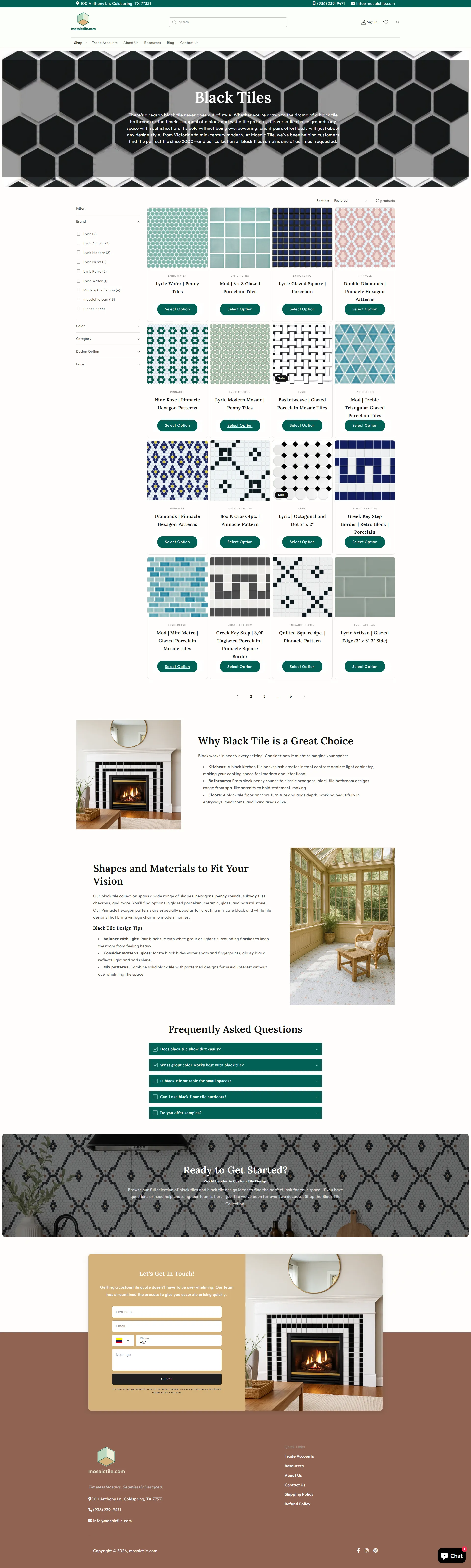 Collection page with multi-dimensional filtering across 7 product taxonomies