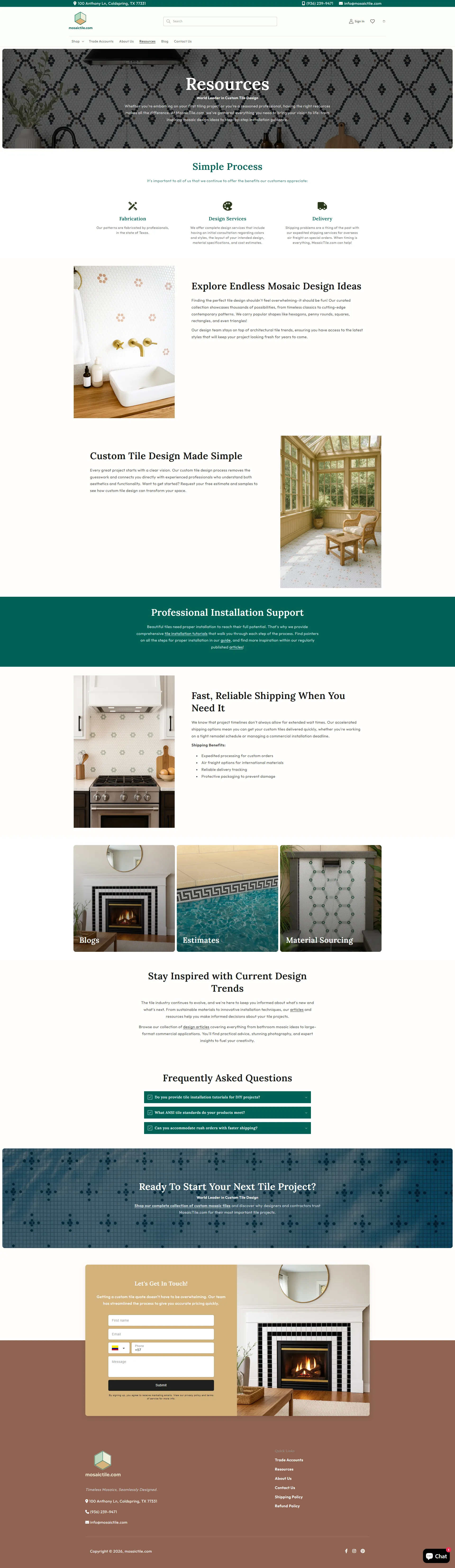 Resources hub for trade professionals and designers
